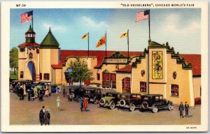 Old Heidelberg Chicago World's Fair German Restaurant Inn Replica Postcard