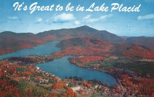 Vintage Postcard Village Of Lake Placid Shore Charming Mountain Lakes New York