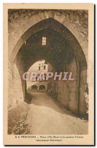 Old Postcard Perouges door Up and House Vernay monument