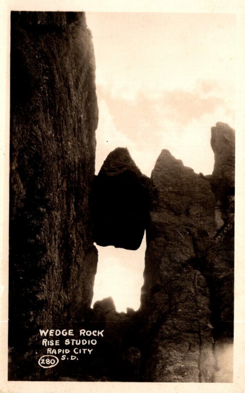 South Dakota Black Hills Wedge Rock Real Photo