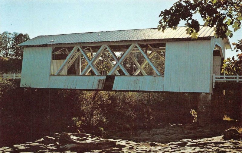 JORDAN COVERED BRIDGE Thomas Creek, Linn County, Oregon c1960s Vintage Postcard