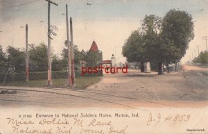 1906 MARION IN Entrance to National Soldier Home, Rotograph, to Rebecca Robinson