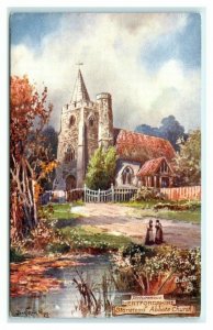 Tucks Oilette Stanstead Abbots Church Bertram Hiles Hertfordshire UK Postcard
