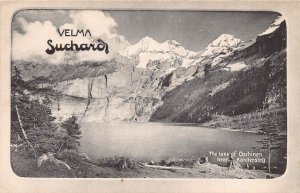 Advertising Chocolat Suchard Velma Switzerland Lake of Oschinen postcard B979