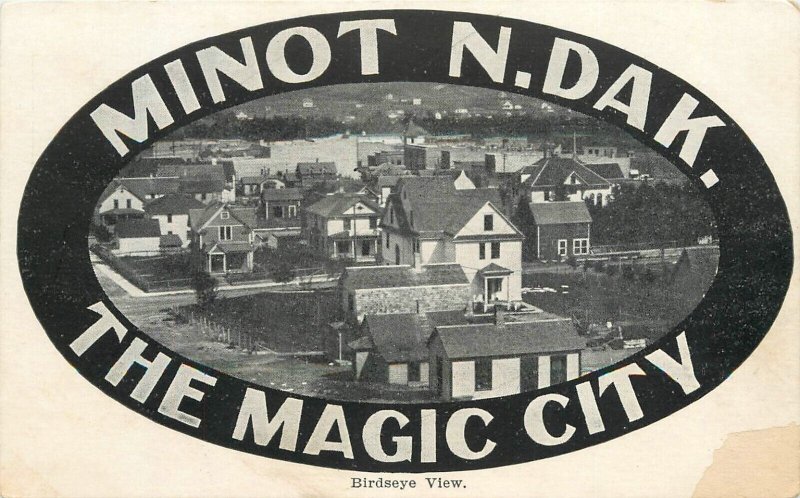 C-1915 Minot North Dakota The Magic City Frame like Postcard 22-11557