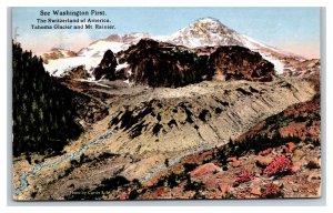 Tahoma Glacier Mt Rainier Washington WA 1917 DB Postcard T16