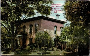 Residence of Gov Alvin Hovey, Mt Vernon IN Vintage Postcard Z26