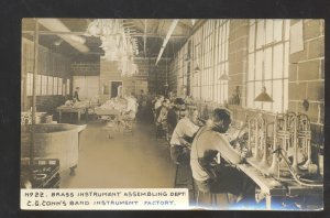 RPPC ELKHART INDIANA CONN'S BAND INSTRUMENT FACTORY REAL PHOTO POSTCARD