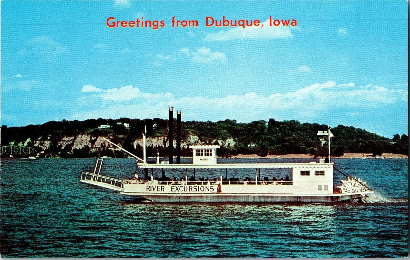 Lady M Twin Paddle Wheel Excursion Boat, Port of Dubuque Postcard H49