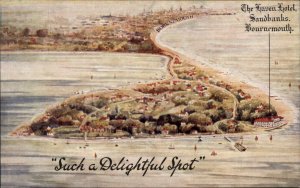 Bournemouth Dorset Haven Hotel Sandbanks Advertising c1910 Postcard