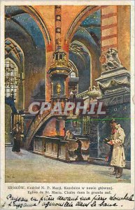 Postcard Old Krakow kosciot n p marji kazalnica w nawie glownej church st mar...