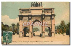 Old Postcard Paris Arc de Triomphe of the Carrousel Tuileries Garden
