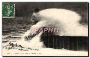 Old Lighthouse Post Card A Day Storm