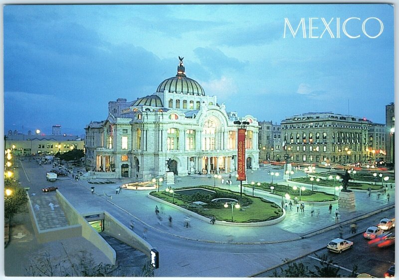 c1990s Mexico City Mexico Palacio de Bellas Artes Night Lit Square Chrome Lg M28