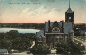 Orlando Florida FL Orange County Court House Aerial View 1900s-20s Postcard