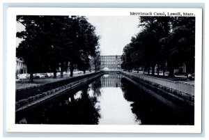 c1940s Merrimack Canal Lowell, Massachusetts MA Unposted Vintage Postcard