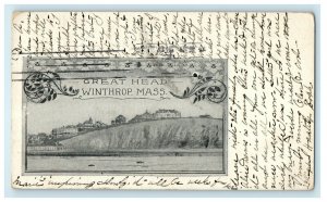 1904 Great Head Beach House View Winthrop Massachusetts MA Antique Postcard 