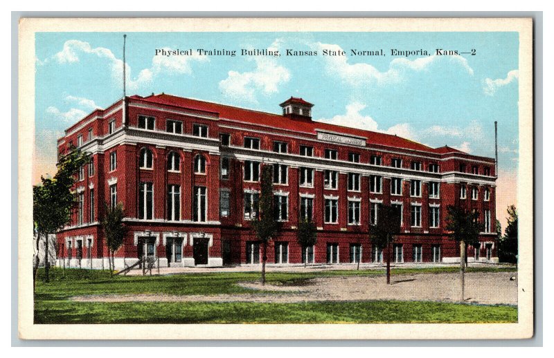 Postcard Physical Training Building KS Normal Emporia Kansas Standard View Card 