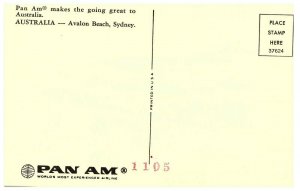 Pan Am Makes the Going Great Avalon Beach Australia Airline Issued Postcard