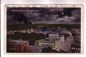 Manchester by Moonlight, New Hampshire, Used 1927 Metal Handstamp Cancel