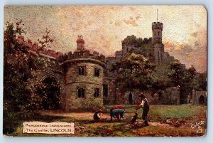 Lincolnshire England Postcard The Castle Lincoln c1910 Oilette Tuck Art