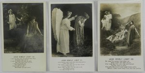 Lead Kindly Light (Part 1, 2, 3) Angels & Prayers - Three Vintage Postcards