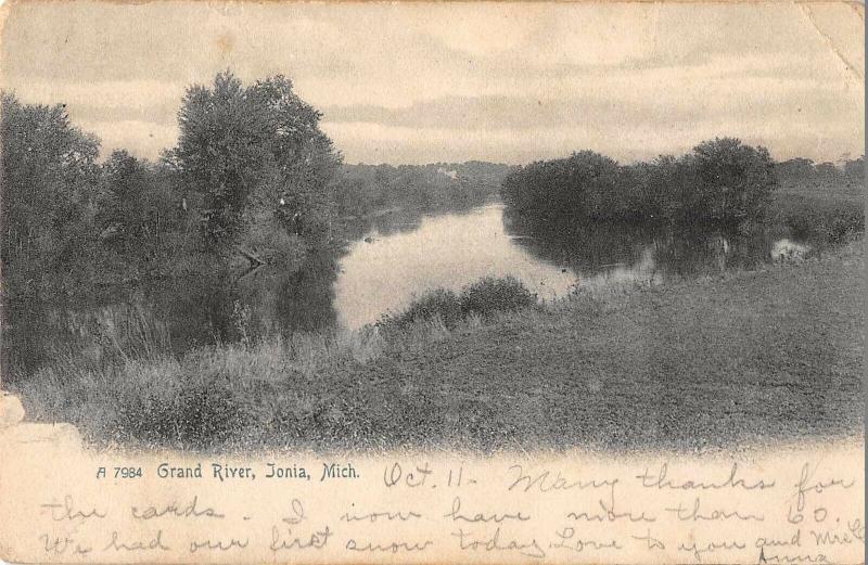 Ionia Michigan Grand River Scenic View Antique Postcard (J34229)