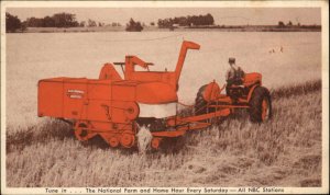 Farm Equipment Model 60 All-Crop Harvester Ad Advertising Vintage Postcard