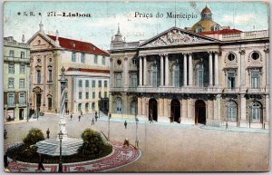 Praca do Municipio Lisboa Portugal Monument & Building Postcard