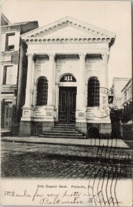 Pottsville PA Safe Deposit Bank c1908 Postcard G21