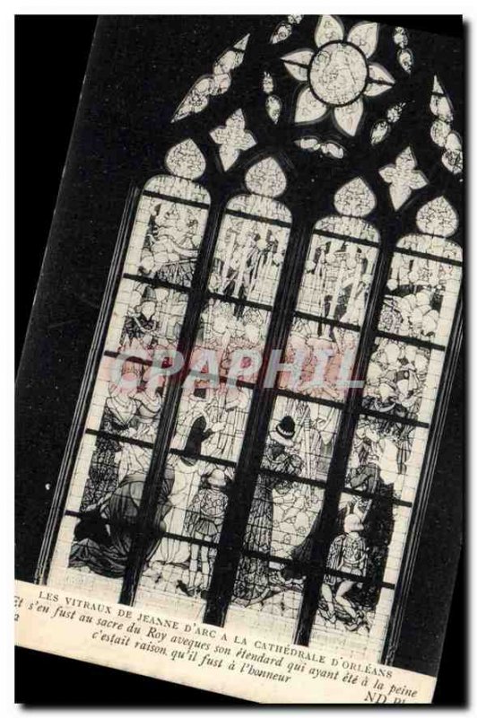 Old Postcard The Stained Glass of Joan of Arc at the Cathedrale d'Orleans