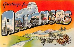 Greetings from Arkansas, AR, USA Large Letter Unused 