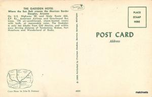 1950s Douglas Arizona Gadsen Hotel interior Freeman postcard 9130 