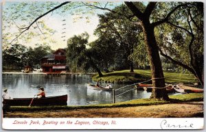 1907 Licoln Park Boating On The Lagoon Chicago Illinois IL Posted Postcard