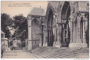 Cathedrale de CHARYRES, Portail Nord et Entree de l'Eveche, Eure et Loir, Fra...