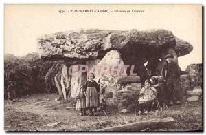 Old Postcard Dolmen Menhir Carnac Plouharnel dolmen Cruenno Children Folklore