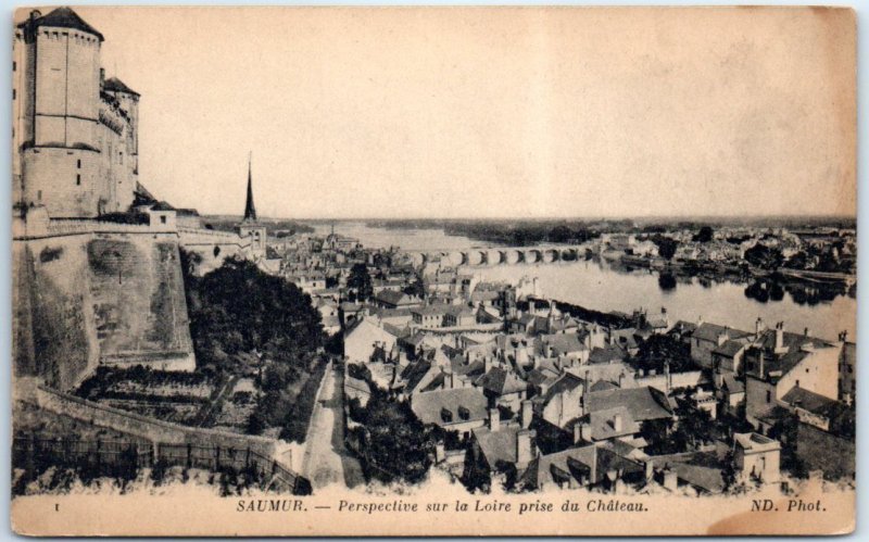 M-55773 Perspective on the Loire taken from the Château Saumur France