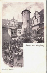 Germany Gruss aus Würzburg Vintage Postcard 03.59