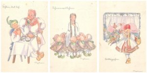 Lot of 3 German artist postcards fairy tales 1943