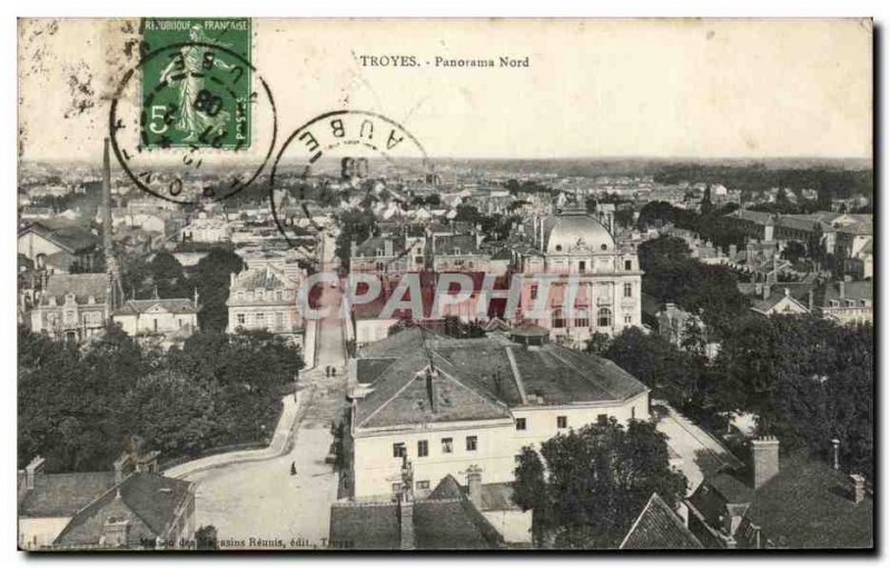 Postcard Old Troyes Panorama North