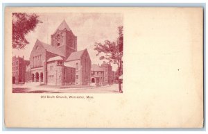 c1900's Old South Chruch Scene Street Worcester Massachusetts MA Postcard 