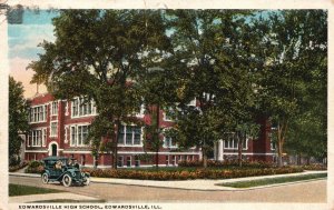 ?Vintage Postcard View of Edwardsville High School Edwardsville Illinois ILL