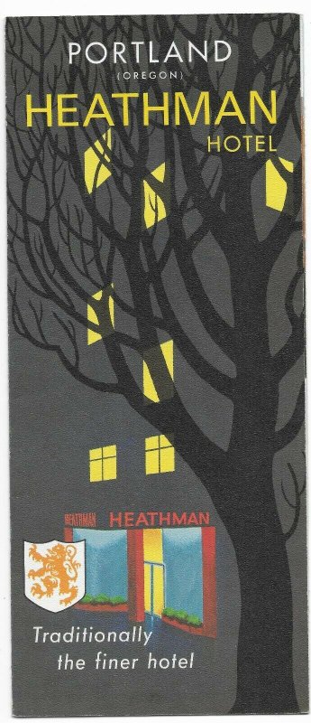 Vintage Late 1960s / Early 1970s HEATHMAN HOTEL Portland Oregon HOTEL BROCHURE 