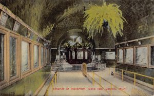 Aquarium Interior Belle Isle Detroit Michigan 1910s postcard