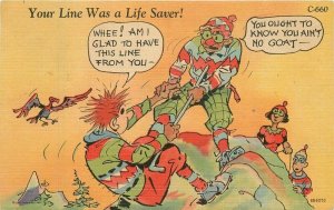 1940s Ray Walters Mountain Climbing Comic Humor Teich Postcard 22-5943