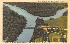 Junction of the Republican and Smoky Hill rivers Forming the Kansas River Jun...