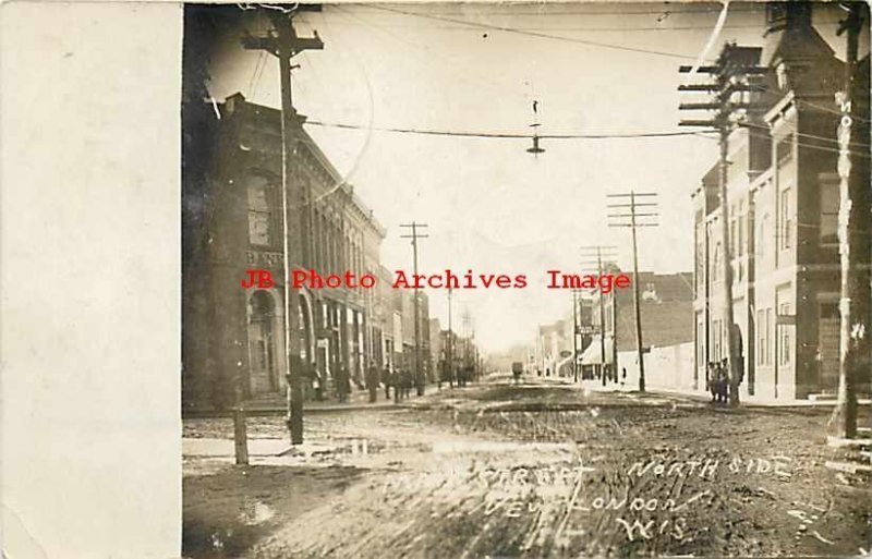 WI, North London, Wisconsin, RPPC, Street Scene, North Side, Edward Moore Photo 