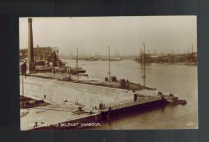 Mint 1910s Real Picture Postcard Belfast Ireland harbor Entrance