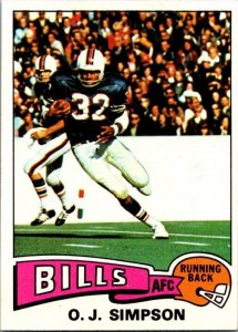 1975 Topps Football Card Buffalo Bills O J Simpson Running Back sk4906