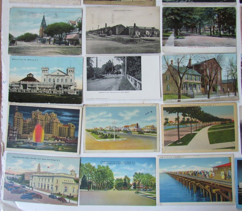 NEW JERSEY lot of 50 NJ ANTIQUE POSTCARDS